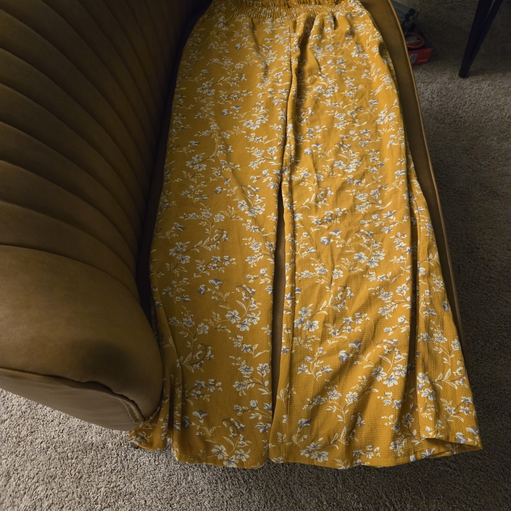 SHEIN Mustard Yellow Floral Maxi Skirt